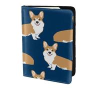 YUNWEIKEJI Corgi Dog Pet Puppy, Passport Holder PU Leather Travel Wallet Passport Case Passport Covers 5.5 in