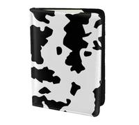 YUNWEIKEJI Cow Print Black & White, Passport Holder PU Leather Travel Wallet Passport Case Passport Covers 5.5 in