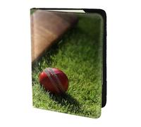 YUNWEIKEJI Cricket Bat and Ball, Passport Holder PU Leather Travel Wallet Passport Case Passport Covers 5.5 in