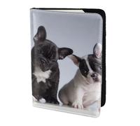 YUNWEIKEJI Cute French Bulldog Puppies, Passport Holder PU Leather Travel Wallet Passport Case Passport Covers 5.5 in