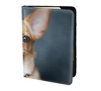 YUNWEIKEJI Cute Funny Chihuahua Dog, Passport Holder PU Leather Travel Wallet Passport Case Passport Covers 5.5 in