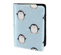 YUNWEIKEJI Cute Penguin and Snow Printed, Passport Holder PU Leather Travel Wallet Passport Case Passport Covers 5.5 in