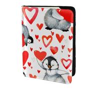 YUNWEIKEJI Cute Penguins Valentine Day, Passport Holder PU Leather Travel Wallet Passport Case Passport Covers 5.5 in