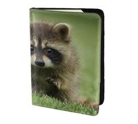 YUNWEIKEJI Cute Raccoon Fashion Printed, Passport Holder PU Leather Travel Wallet Passport Case Passport Covers 5.5 in