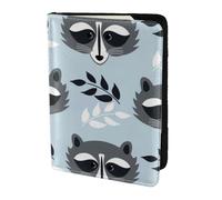 YUNWEIKEJI Cute Raccoon Pattern, Passport Holder PU Leather Travel Wallet Passport Case Passport Covers 5.5 in