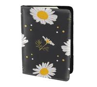 YUNWEIKEJI Daisy Flowers, Passport Holder PU Leather Travel Wallet Passport Case Passport Covers 5.5 in