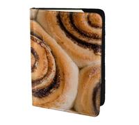 YUNWEIKEJI Delicious Cinnamon Rolls Bread Pattern, Passport Holder PU Leather Travel Wallet Passport Case Passport Covers 5.5 in