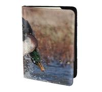 YUNWEIKEJI Duck Hunting Labrador Dog Cool Black Puppy Animal, Passport Holder PU Leather Travel Wallet Passport Case Passport Covers 5.5 in