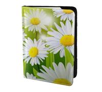 YUNWEIKEJI Floral Flowers Daisies, Passport Holder PU Leather Travel Wallet Passport Case Passport Covers 5.5 in