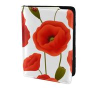 YUNWEIKEJI Floral Pattern of Poppy Flowers, Passport Holder PU Leather Travel Wallet Passport Case Passport Covers 5.5 in
