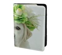 YUNWEIKEJI Funny Labrador Retriever Puppy, Passport Holder PU Leather Travel Wallet Passport Case Passport Covers 5.5 in
