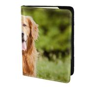 YUNWEIKEJI Golden Retriever Dog, Passport Holder PU Leather Travel Wallet Passport Case Passport Covers 5.5 in