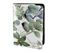 YUNWEIKEJI Green Eucalyptus Leaves Printed, Passport Holder PU Leather Travel Wallet Passport Case Passport Covers 5.5 in