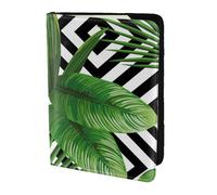 YUNWEIKEJI Green Leaves of Palm Tree Tropical Plant, Passport Holder PU Leather Travel Wallet Passport Case Passport Covers 5.5 in