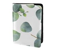 YUNWEIKEJI Green Leaves White, Passport Holder PU Leather Travel Wallet Passport Case Passport Covers 5.5 in