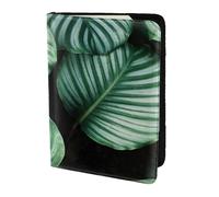 YUNWEIKEJI Green Tropical Plant Leaves Printed, Passport Holder PU Leather Travel Wallet Passport Case Passport Covers 5.5 in