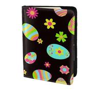 YUNWEIKEJI Happy Easter Colorful Easter Eggs, Passport Holder PU Leather Travel Wallet Passport Case Passport Covers 5.5 in
