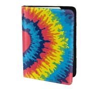 YUNWEIKEJI Heart Love Rainbow Tie Dye, Passport Holder PU Leather Travel Wallet Passport Case Passport Covers 5.5 in