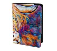 YUNWEIKEJI Highland Cow Printed, Passport Holder PU Leather Travel Wallet Passport Case Passport Covers 5.5 in
