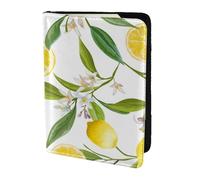 YUNWEIKEJI Lemon Fruit Florals, Passport Holder PU Leather Travel Wallet Passport Case Passport Covers 5.5 in