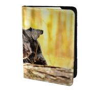 YUNWEIKEJI Miniature Schnauzer Pets Black Dogs, Passport Holder PU Leather Travel Wallet Passport Case Passport Covers 5.5 in