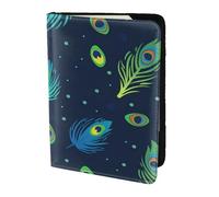YUNWEIKEJI Peacock Feather Printed, Passport Holder PU Leather Travel Wallet Passport Case Passport Covers 5.5 in