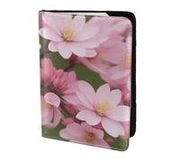 YUNWEIKEJI Pink Flowers Print, Passport Holder PU Leather Travel Wallet Passport Case Passport Covers 5.5 in