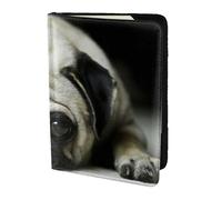 YUNWEIKEJI Pug Dog, Passport Holder PU Leather Travel Wallet Passport Case Passport Covers 5.5 in