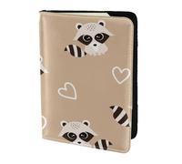 YUNWEIKEJI Raccoon Cute Animal Print, Passport Holder PU Leather Travel Wallet Passport Case Passport Covers 5.5 in