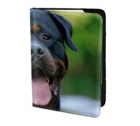 YUNWEIKEJI Rottweiler, Passport Holder PU Leather Travel Wallet Passport Case Passport Covers 5.5 in