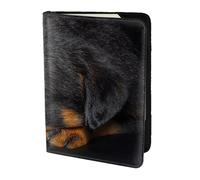 YUNWEIKEJI Rottweiler Puppy Pets Small Rottweiler Dogs, Passport Holder PU Leather Travel Wallet Passport Case Passport Covers 5.5 in