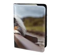 YUNWEIKEJI Rough Collie Bokeh Railway Dogs Pets Rough, Passport Holder PU Leather Travel Wallet Passport Case Passport Covers 5.5 in