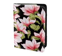 YUNWEIKEJI Seamless Pattern with Magnolia Flower, Passport Holder PU Leather Travel Wallet Passport Case Passport Covers 5.5 in