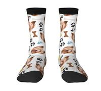 YUNWEIKEJI Smiling Dog Yorkshire Terrier, Crew Socks Compression Socks Casual Adult Socks Sports Socks For Unisex