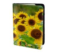 YUNWEIKEJI Sunflower Plant Printed, Passport Holder PU Leather Travel Wallet Passport Case Passport Covers 5.5 in