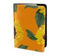 YUNWEIKEJI Sunflower Seamless Pattern, Passport Holder PU Leather Travel Wallet Passport Case Passport Covers 5.5 in