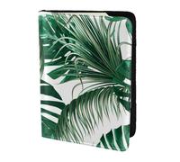 YUNWEIKEJI Tropical Green Palm Leaves Jungle Leaf, Passport Holder PU Leather Travel Wallet Passport Case Passport Covers 5.5 in