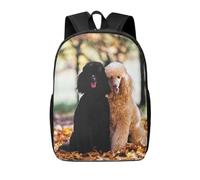 YUNWEIKEJI Two Royal Poodle Autumn, 17in Student Backpack Casual Daypack Classic Bookbag Water Resistant School Bag