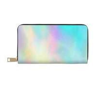 YUNWEIKEJI Very Beautiful Rainbow Texture Hologram Foil, Wallets Large Capacity Wallet for Men Women Wallets Credit Card Microfiber Leather Wallet