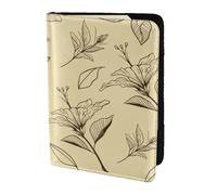 YUNWEIKEJI Vintage Retro Flowers Floral Pattern, Passport Holder PU Leather Travel Wallet Passport Case Passport Covers 5.5 in