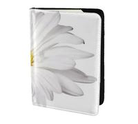 YUNWEIKEJI White Daisy Flower with Bright Yellow Heart, Passport Holder PU Leather Travel Wallet Passport Case Passport Covers 5.5 in
