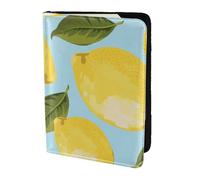 YUNWEIKEJI Yellow Lemon The Arts, Passport Holder PU Leather Travel Wallet Passport Case Passport Covers 5.5 in