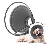 YUNXANIW Dog & Cat Recovery Collars, Soft Elizabethan Cone Collars for SurgeryBreathable Mesh Recovery Collar, Soft Adjustablet Dog Cones and Cat Cones for After Surge (M, GRAY)