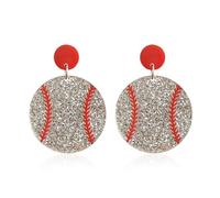 YUNXI Acrylic Baseball Earrings Cool Punk Football Soccer Baseball Basketball Sports Dangle Earrings for Women, L, Acrylic, No Gemstone