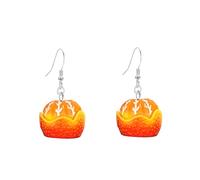 YUNXI Boho Retro Handmade Orange Fruit Dangle Drop Earrings Cute Creative Statement Jewelry for Women Fun, L, Metal, No Gemstone