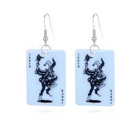 YUNXI Exaggerate Creative Playing Cards Pattern Drop Earring Acrylic Hearts Poker Spade Earring for Women Gambling Casino Funny Jewelry, Metal Acrylic, No Gemstone