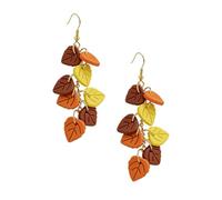 YUNXI Fall Maple Leaf Chain Tassel Dangle Earrings for Women | Vibrant Multicolor Resin Autumn Leaf Long Chain Drop Earrings Fall Foliage Jewelry for Women Fall Party Thanksgiving Holiday