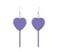 YUNXI Love Heart lollipops Handmade Candy Color Simulation Food Dangle Earring for Women Funny Cartoon Friendship Exaggerated Trend Style Jewelry, Resin, No Gemstone