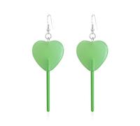 YUNXI Love Heart lollipops Handmade Candy Color Simulation Food Dangle Earring for Women Funny Cartoon Friendship Exaggerated Trend Style Jewelry, Resin, No Gemstone