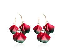 YUNXI Summer Gorgeous Lightweight Petal Hoop Earring for Women Unusual Cute and Fun Acrylic Floral Open Huggie Hoop Earring for Women Holiday Gift, L, Metal, No Gemstone
